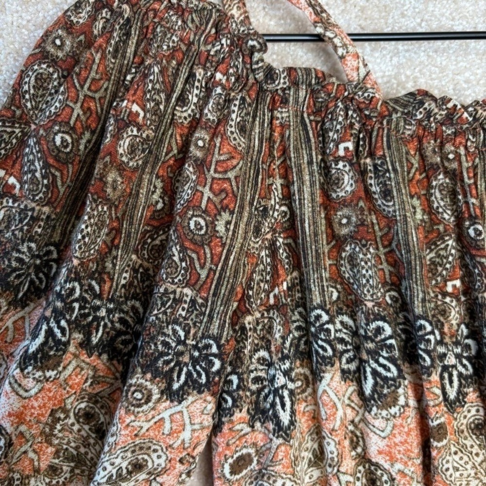 NWT FREE PEOPLE Romper Women's‎ Small Boho Paisley Bell Sleeve - Picture 6 of 12